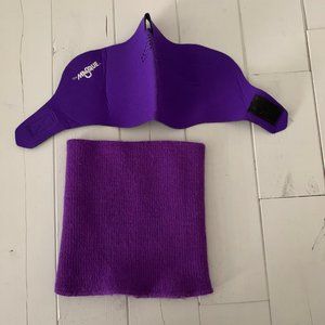 Purple Fleece Neck Warmer and Neoprene Face Mask